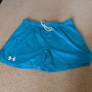 Under Armour Teal/blue large shorts w/drawstring